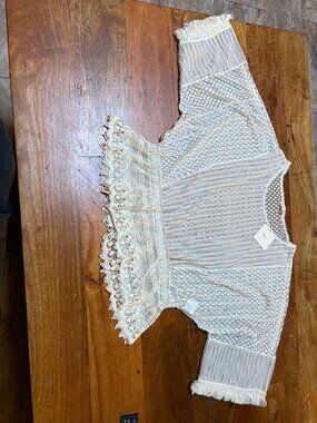 Rye Cream Lace Crochet Detail Women's Blouse Size 1X NWT